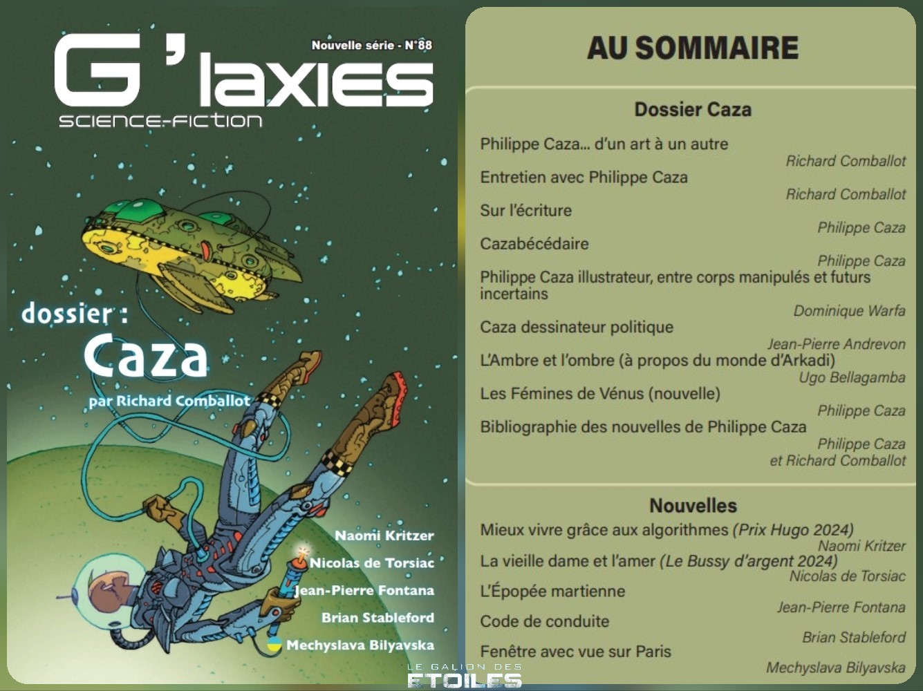 Revue no 88 et sommaire @ 2024 Galaxies SF