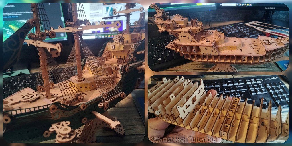 Puzzle 3D en bois : Les aventures maritimes du bateau pirate Sparrow | Réalisation et photos @ Christobal Columbus